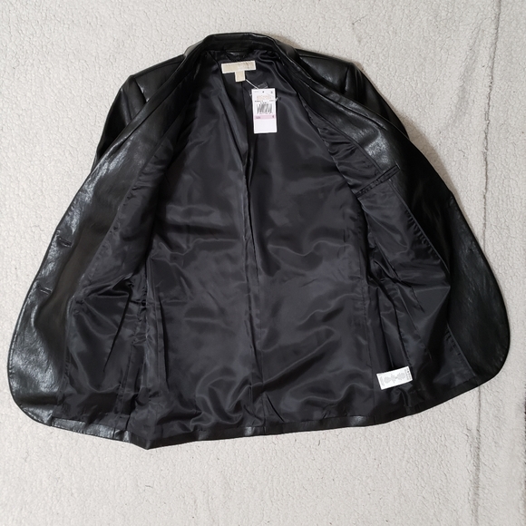 Michael Michael Kors Mensy Faux Leather Blazer - Picture 7 of 13